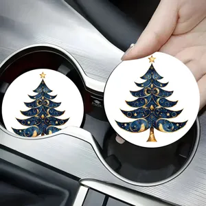 Christmas tree car cup coaster anti-slip auto water cup holder insert mat interior decor accessory