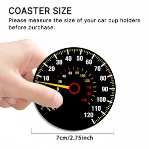 Sous-verre pour porte-gobelet de voiture rond en silicone antidérapant style rétro design.