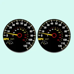 Tasse de voiture retro motif tachymetre sous-verre en silicone antiderapant pour auto.