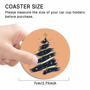 Christmas tree car cup coaster silicone absorbent non-slip mat 7cm 2.75inch car accessory detail