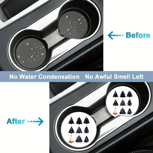 Silicone car cup coasters waterproof anti-slip mats auto interior accessories christmas trees