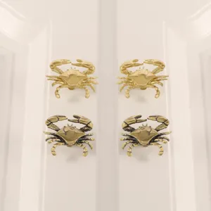 Luxus Kreativer Messing Krabbe Schrankgriff Vintage Tier Schubladengriff Gold Bronze Möbelbeschläge Für Schrank Kleiderschrank Tür