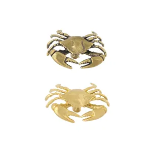 Messing Krabbe Schrankgriffe Set, kreative tierische Möbelknöpfe für Schubladen und Türen.