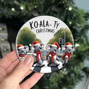 Niedlicher gedruckter Weihnachts Koala runder Keramik Getränke Untersetzer Tisch Deko