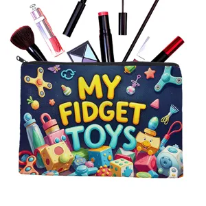 Multifunctionele opbergtas cosmetische tas draagbare rits organizer met schattige speelgoed print