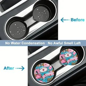Siliconen auto bekerhouder onderzetters antislip schattig verpleegkundige thema accessoires