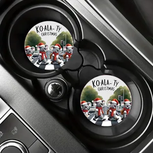 Weihnachten Koala Auto Untersetzer saugfähige Keramik Tassenhalter Matten für Kfz Dekor