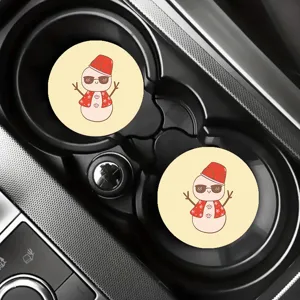 Leuke auto bekerhouder onderzetters, antislip ronde matten voor auto interieur accessoires.