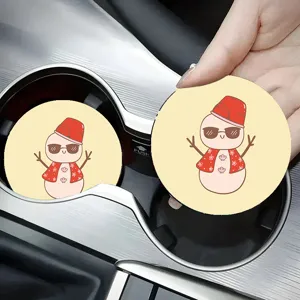 Schattige Cartoon Auto Onderzetter Antislip Ronde Bekerhouder Mat voor Auto Interieur