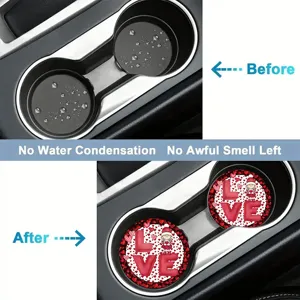 Valentine car cup coasters absorbent non-slip mats anti-dust vehicle insert cup holder liners