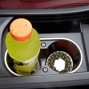 Sottobicchiere rotondo di Natale tovaglietta festiva per portabicchieri auto decorazione