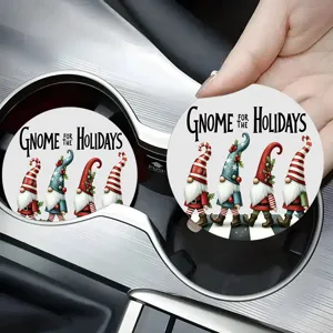 Weihnachten Wichtel Auto Tassen Untersetzer, niedliche Getraenke Matte fuer Kfz Innenraum