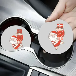 Posavasos de Silicona de Dibujos Animados de Navidad para Coche Alfombrilla de Soporte para Vasos Antideslizante Decoración Interior