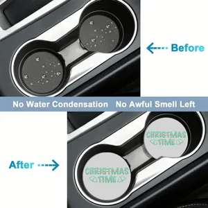 Christmas silicone car cup holder coaster anti slip waterproof drink mat set for auto