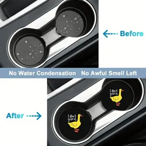 Silicone car cup coaster anti-slip pad with cute duck pattern for auto interior decor