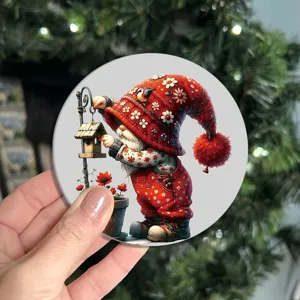 Christmas gnome pattern silicone coaster heat resistant decorative table mat for drinks