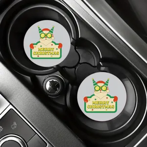 Car cup holder coasters set non-slip decorative mats for auto interior accessories