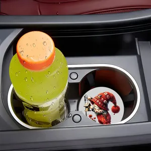 Christmas gnome silicone cup coaster heat-resistant drink mat for car cup holder and home decor
