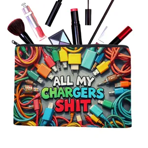 Multifunctionele opbergtas met grappige kabelprint, draagbare cosmetische en toiletmandtas.