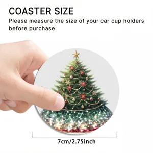 Christmas tree car cup coaster 7cm anti-slip silicone vehicle cup holder mat winter decor