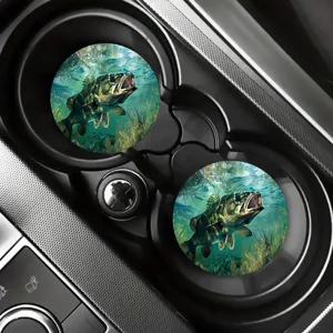 Autositz Becherhalter Untersetzer mit Fisch Motiv, saugfähige Tassenuntersetzer Details.