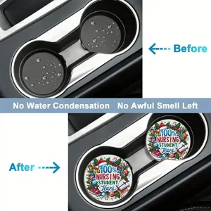 Silicone car cup coaster anti-slip waterproof round coffee drink holder mat for auto interior accessories.