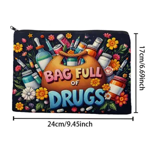 Grote capaciteit canvas cosmetische tas draagbare etui met schattig patroon opberger.