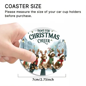 Weihnachten Auto Tasse Untersetzer süße Welpen Design 7cm absorbierende Getränke Matte Tisch.
