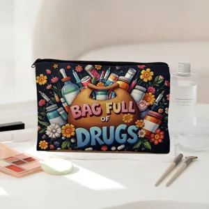 Canvas opbergtas grote capaciteit draagbare make up etui voor medicijnen en cosmetica