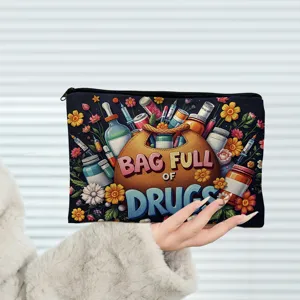 Draagbare cosmetische etui met medische print ritssluiting grote capaciteit reistas