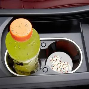Simatico gatto sottobicchiere per auto tappetino antiscivolo in gomma per console centrale porta tazza.