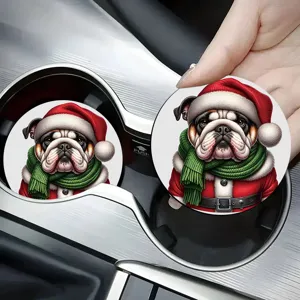 Christmas Cute Animal Car Silicone Coaster Cute Dog Rabbit Hamster Non Slip Cup Mat