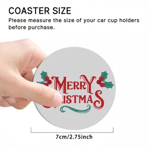 Kerst siliconen auto onderzetter 7cm ronde bekerhouder mat feestelijk accessoire