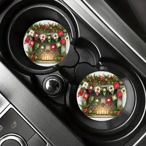 Natale sottobicchieri porta tazza auto silicone antiscivolo accessori interni auto