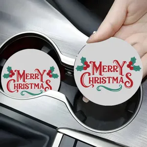 Kerst siliconen auto bekkenhouder onderzetter antislip mat set vakantie auto decor