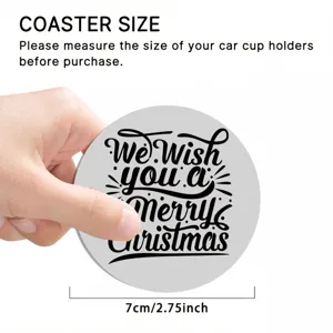 Kerst siliconen auto bekerhouder onderzetter 7cm ronde antislip mat vakantie decor