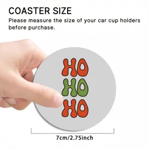 Car coaster anti-slip cup holder insert cute retro holiday festival lettering interior decor 7cm
