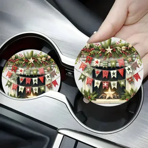 Sottobicchiere per auto in silicone di Natale simpatico tappetino portabicchieri decoro