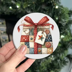 Sottobicchiere silicone Natale festivo tappetino tazza patchwork vintage regalo auto casa