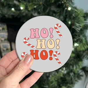 Christmas car cup coaster cute retro holiday design anti slip vehicle drink holder mat