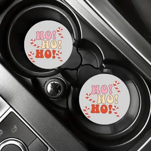 Christmas car cup coasters anti-slip silicone mats cute holiday auto interior accessories