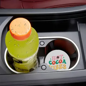 Auto Silikon Anti-Rutsch Tassenuntersetzer, runde Fahrzeug Becherhalter Matte Dekor.