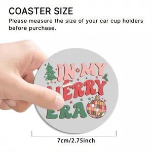 Weihnachtliches Auto Untersetzer 7cm Silikon Anti-Rutsch Becherhalter Matte fuer Auto