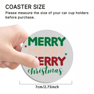 Christmas car cup coaster non-slip silicone auto drink holder insert pad 7cm diameter