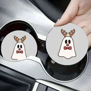 Car Coaster Silicone Cute Cartoon Pattern Non Slip Mat Universal Auto Interior Decoration Cup Holder Protector
