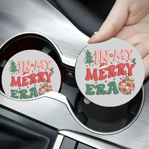 Niedlicher Weihnachts Auto Untersetzer Anti-Rutsch Silikon Tassenhalter Matte Auto Dekor.