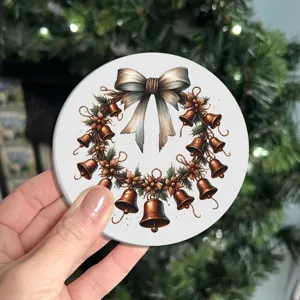Sottobicchiere in silicone natalizio motivo corona di campane festive decorazione tavola