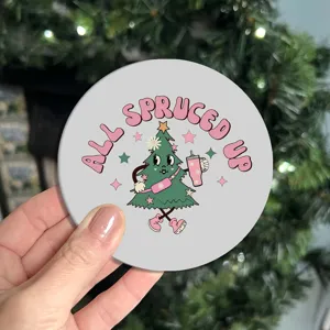 Silikon Weihnachtsbaum Cartoon Untersetzer rutschfeste runde Tassenmatte für den Tisch