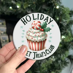 Christmas round silicone coaster cup mat holiday hot drink cup holder for table car decor