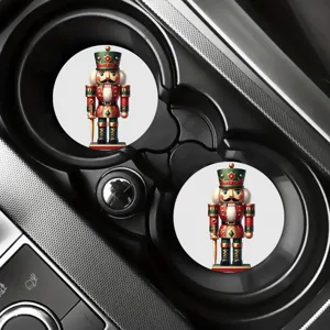 Set di sottobicchieri per auto schiaccianoci di Natale, tappetino antiscivolo festivo.